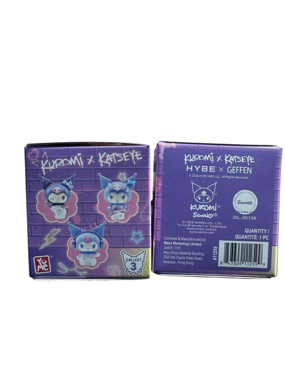 Lot of 2 YuMe Kuromi x Katseye Figurine Blind Box Sanrio Hybe x Geffen